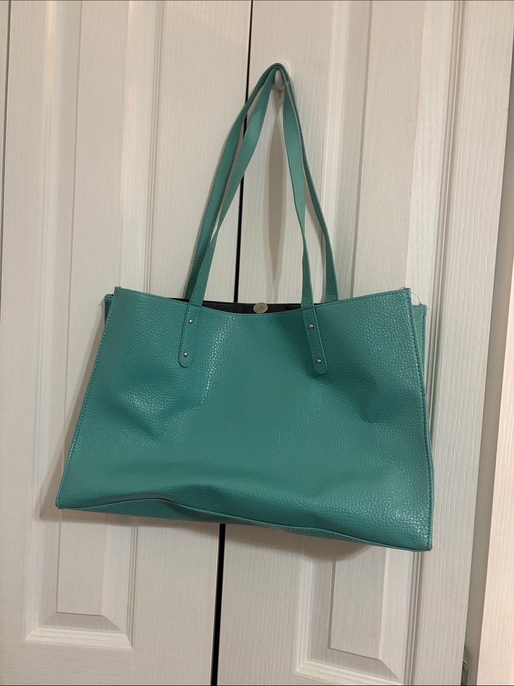 Teal Tote Bag with Shoulder Straps